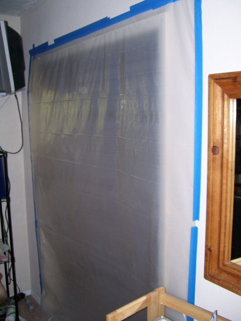 Temporary containment barrier installed during residential contaminated water remediation and structural drying in Ellenton Florida