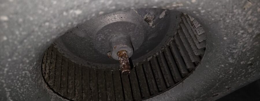 Professional HVAC air handler cleaning showing blower wheel, evaporator coil, and duct cleaning during residential HVAC maintenance in Sarasota, Florida.